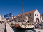 Hvar old Fishermen harbour Mandrac and Arsenal building