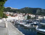 Hvar western side of the harbour with fortress Spagnol